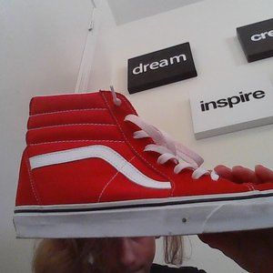 red and white vans